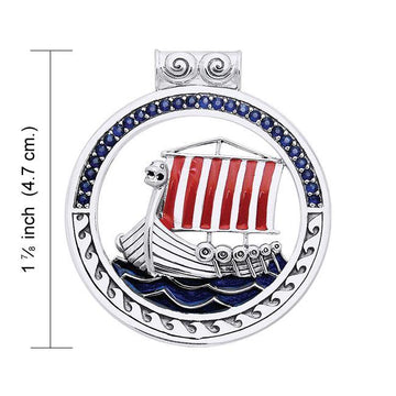 The journey to the Seven Seas ~ Viking Ship Sterling Silver Pendant Jewelry TPD1191 - Jewelry